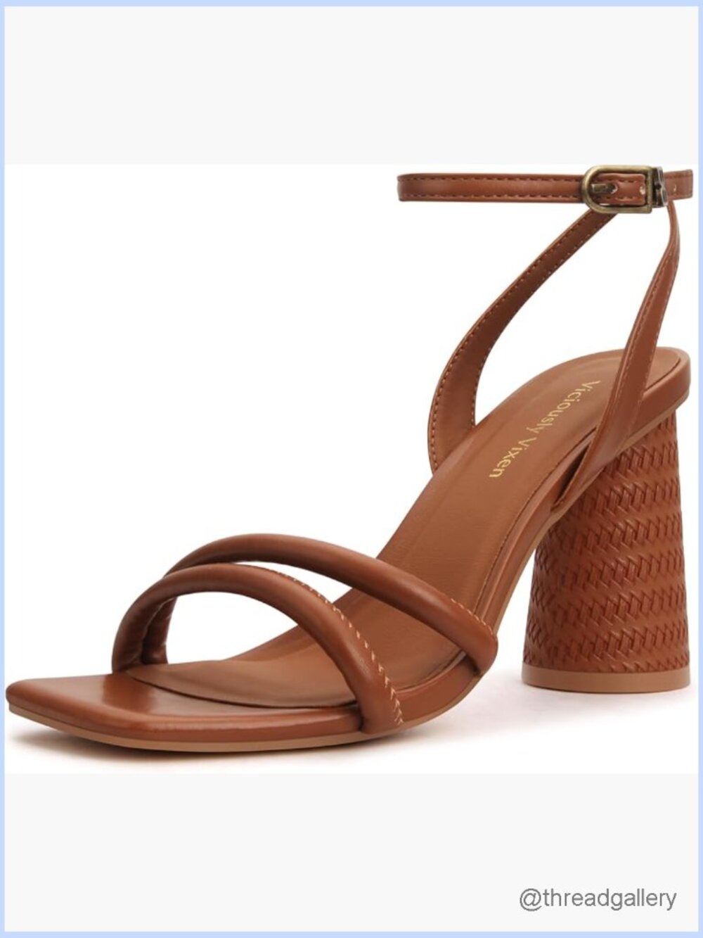 Block Heel Square Toe Platform Sandals Ankle Strap Shoes